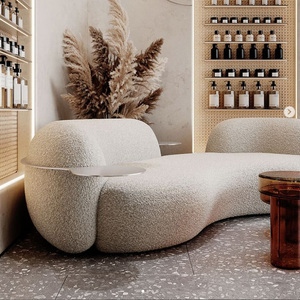 Foshan fabbrica <span class=keywords><strong>moderno</strong></span> <span class=keywords><strong>bianco</strong></span> Boucle divano curvo Julep Jonaswagell divani in velluto crema mobili per la casa da <span class=keywords><strong>soggiorno</strong></span> - Product Image 3