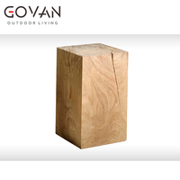 Mesa Auxiliar Rústica para Jardín, Diseño de Raíces de Madera de Teca Natural Sólida, Pequeña, para Patio, Balcón, Jardín