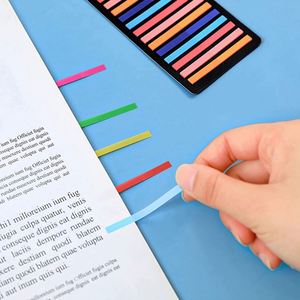 12 marque-pages autocollants translucides en PET, onglets d'indexation colorés, bandes surligneuses, drapeaux de livre, autocollants pour notes - Product Image 4