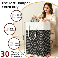 Panier à linge pliable de 84 L - 40x30x70 cm, grande capacité robuste, capacité de 25+ vêtements et 8 couvertures, maison moderne