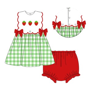 <span class=keywords><strong>Abbigliamento</strong></span> per Bambini OEM Boutique con Fragole, Vestiti Primaverili per Bambini, <span class=keywords><strong>Abbigliamento</strong></span> per <span class=keywords><strong>Bambina</strong></span> con Nodo Francese a Fragola - Product Image 4