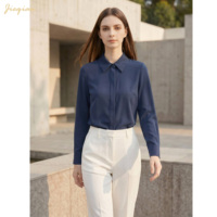 Chemisier élégant en mousseline de soie pour femme, à manches longues, boutonné, pour le bureau, chemise de travail professionnelle, hauts de mode pour femmes, fabrication sur mesure OEM