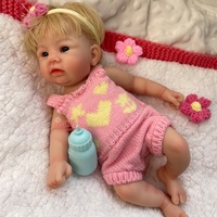 Poupée Reborn en Silicone de 12 pouces, Poupée Nouveau-né Réaliste Lavable avec Bouche Ouvrable et Cheveux, Douce au Toucher pour Enfants