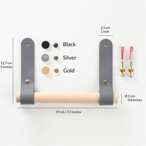 <span class=keywords><strong>Toallero</strong></span> de papel rodante de madera de Venta caliente con cinturón de cuero de montaje en pared para dar la bienvenida a los invitados para promociones - Product Image 2