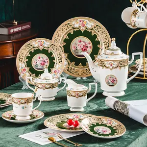 New bone china affternoon tea set porcelain coffee cup saucer set