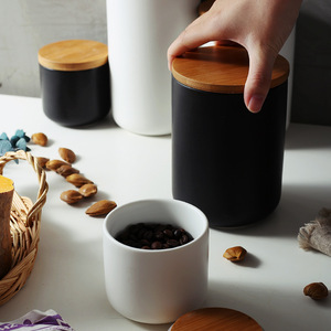 Cylinder candle jar 9oz 27oz 34oz ceramic storage container kitchen storage bottle & jar air tight food container