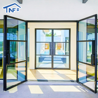 Puertas Exteriores Modernas de Aluminio con Doble Acristalamiento, Protección UV e Insonorización, Puertas Francesas de Patio de Aluminio Resistentes a Huracanes