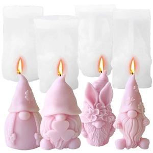 Silicone Candle Mold Dwarf Christmas Craft DIY Plaster Cake Molding Kit Irregular Shape Transparent White - Product Image 4