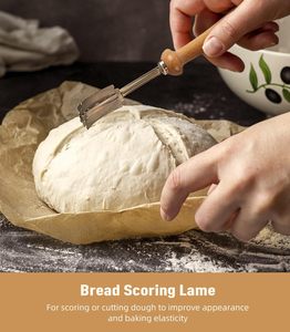 Set <span class=keywords><strong>di</strong></span> cestini impermeabilizzanti per pane in ceramica Sopewod forniture <span class=keywords><strong>di</strong></span> pasta madre con fodera ovale in brotformi per il pane fionda per il pane raschietto raschietto - Product Image 2