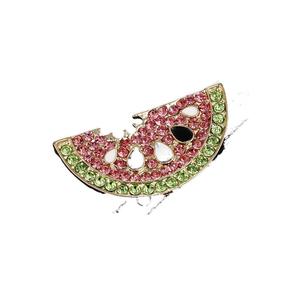 Nouvelle broche émail fruitée <span class=keywords><strong>AliExpress</strong></span> 2025, motif pastèque, en alliage incrusté de diamants, style mode européenne et américaine - Product Image 5