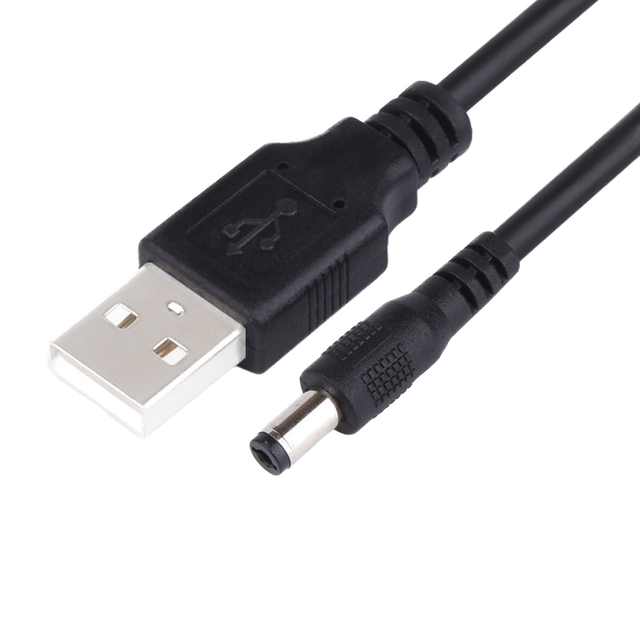 Usb a to Dc 5521 Charging Cable 90 Degree Right Angle Dc 5.5mm Power Cable Black White 1m for Camera Multimedia Barcode Scanner