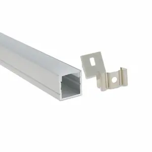 Barra de suporte de canal de alumínio para gabinete, faixa de luz T5 com ângulo de dobra anodizado, tampa linear preto/branco, faixa de luz