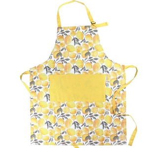 Delantal para niños con estampado de flores | Delantales de cocina sin mangas de lino y algodón de estilo medieval para niñas-Suministro al por mayor a granel - Product Image 5
