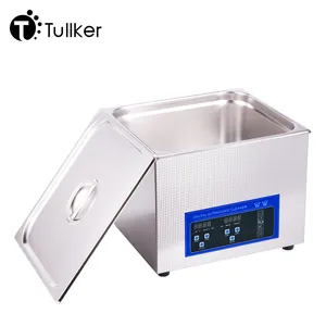 Tullker Instrumen Lab Medis 40KHz, Instrumen Lab Gigi Profesional, Lubang Buta, Pembersih Logam Ultra Sonik 15L, Mandi Ultrasonik