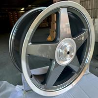 Rueda de Aleación de Aluminio LHXT YX746 de 20 Pulgadas, PCD 5x120, Superficie Plateada Pulida de Alta Calidad, Cinco Radios, para Automóvil de Pasajeros