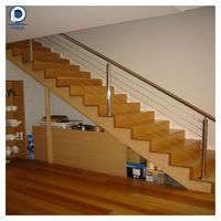 Système de garde-corps d'escalier intérieur personnalisé, garde-corps moderne en câble d'acier inoxydable pour la maison, les restaurants et les villas