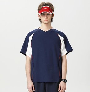 <span class=keywords><strong>T</strong></span>-<span class=keywords><strong>shirt</strong></span> pour <span class=keywords><strong>homme</strong></span> de haute qualité à <span class=keywords><strong>col</strong></span> en <span class=keywords><strong>V</strong></span>, personnalisable, imprimé à l'écran, unisexe, bicolore, avec logo - Product Image 4