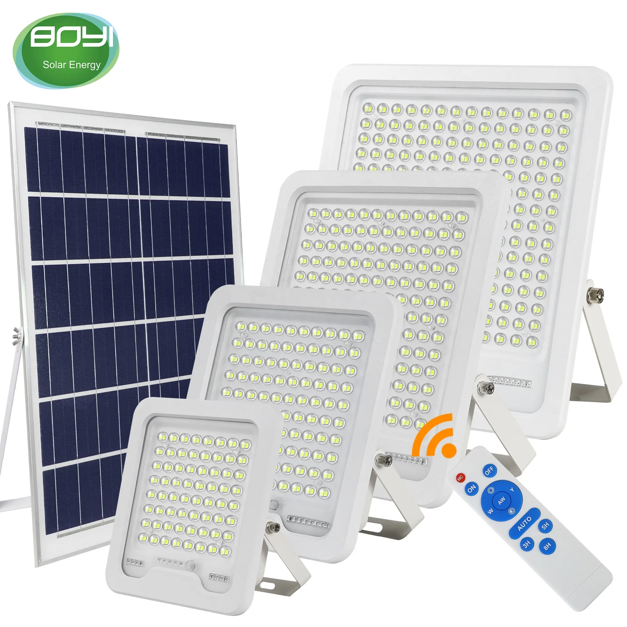 BOYI New model 100w 200w 300w 400w IP65 led solar flood lights outdoor hot sale products