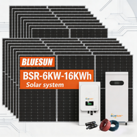 Système d'énergie solaire domestique 5kw 6kw 10kw 15kw 20kw 30kw, kit solaire, système de stockage de batterie au lithium hybride pour l'UE