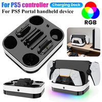 USB Typ-C RGB-Licht P5 Kabellose Schnell-Dual-Controller-Ladestation für PlayStation5 DualSense PS5 PS Portal Konsole