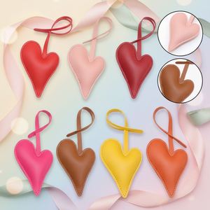 Irregular Heart <b>Charm</b> Car Ornament Cute Fashion PU Leather <b>Bag</b> <b>Charm</b> Heart Keychain Pendant Handbag Decor - Product Image 1