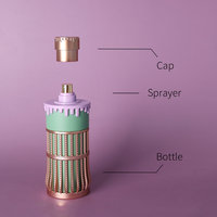Flacon de parfum vide de 100 ml en verre transparent avec pulvérisateur à pompe, logo de luxe estampé or, personnalisable