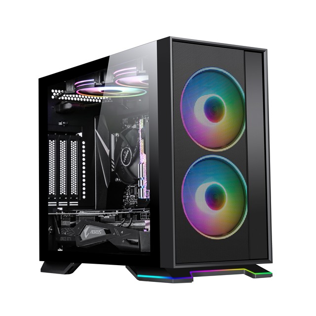SAMA MIni ITX Gaming case ARGB Stripe Cabinet Tempered Glass Metal Mesh Computer case