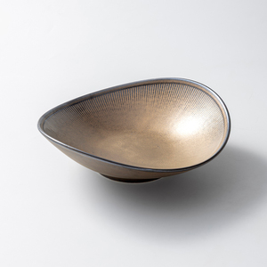 Restaurant mexicain fantaisie porcelaine Platon plats noir avec des points d'or vaisselle vaisselle plats de fruits de mer triangle assiette en céramique - Product Image 4