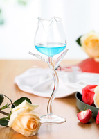Ventes en gros d'usine Verre à vin en verre borosilicate de haute qualité Flûte à champagne Forme de rose Verre à vin pour mariage