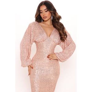 Vestido de Noche con Lentejuelas para Mujer, Nuevo Estilo, Elegante, para Banquete, de Lujo, con Cola de Pez - Product Image 3