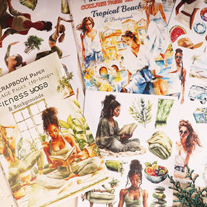 JAI IMAN 18 fogli (150 + immagini) album di ritagli di decorazioni fai da te sulla spiaggia tropicale per artigianato artistico, forniture per Scrapbooking - Product Image 4
