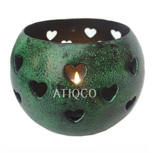 Coeur votif en fer dernier bougeoir moderne en métal vert support de photophore élégant pour la décoration de la maison beau pot de bougie - Product Image 3