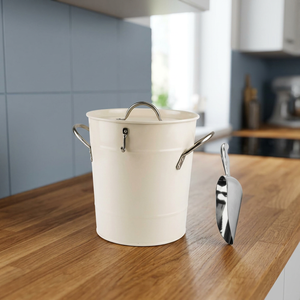 Seau à glace crème avec pelle en acier inoxydable, design minimaliste pour table de cuisine, artisanat métallique durable - Product Image 3