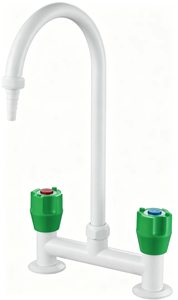 Robinet d'eau froide et chaude H-type à sortie unique, économique, durée de vie de 500 000 cycles, étanche, pour tuyau de 18 mm, idéal pour les laboratoires de recherche biotechnologique - Product Image 4