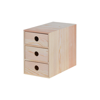 Organisateur de bureau en bois Tenice avec 3 tiroirs Tiroirs de rangement de bureau Mini coffre en bois et petites armoires pour fournitures de bureau