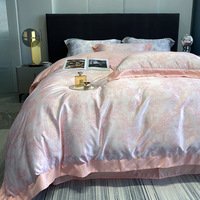 Parure de lit en soie très vendue, douce pour la peau, tailles personnalisées Queen et King, couette et drap.
