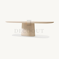 Meuble de patio Decoout modèle unique avec coussin imperméable chaise de salle à manger d'extérieur en aluminium et table à manger en béton