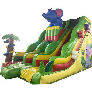 Château gonflable double toboggan géant, nouveau design, pour l'extérieur et l'intérieur, toboggan animalier sec pour enfants et adultes, idéal pour la récréation - Product Image 2