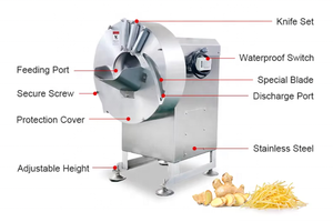 Máquina Elétrica Eficiente de Aço Inoxidável para Fatiar e Triturar Banana, Gengibre, Alho, Batata e Cebola - Product Image 3