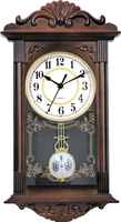 Reloj de Pared de Péndulo de Madera Retro en Oferta, Reloj de Plástico Decorativo de Una Sola Cara con Logotipo Personalizado para Regalo