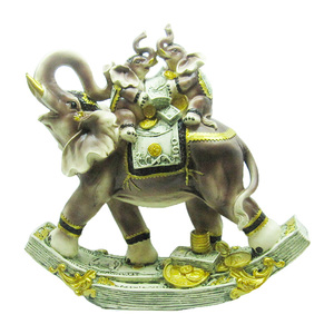 Figurine d'éléphant en résine personnalisée bronzée dorée délicate belle statue d'éléphant faite à la main série d'éléphant bébé mignon - Product Image 1