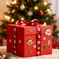 Hojas de Pegatinas Navideñas Ecológicas de PET - Calcomanías Kawaii de Dibujos Animados Resistentes al Agua para Scrapbooking y Decoración de Regalos