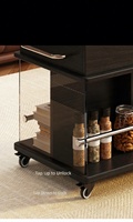 Table basse italienne moderne et durable, table d'appoint multifonctionnelle pliable, chariot de rangement mobile et compact pour salon en acier