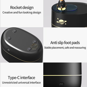 Cost-effective Plastic Flame Humidifier Rocket Planet Design Night Light App-<b>Controlled</b> <b>USB</b> Portable Household Desktop 51-100mL - Product Image 2