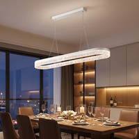 Suspension LED ovale moderne et minimaliste avec abat-jour en acrylique, spectre complet, pour îlot de cuisine et table à manger