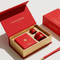 Boîte magnétique personnalisée et boîte cadeau rouge pour ensemble de soins de la peau et emballage de luxe, impression résistante à la décoloration