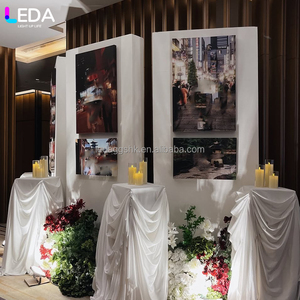 LEDA Customized modern wedding backdrop white arched acrylic welcome photo backdrop decoration - Product Image 2