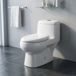WC monobloc en céramique de style classique, à chasse d'eau par siphon, avec siphon en P ou en S, à poser au sol - Product Image 6