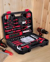Set Peralatan Kombinasi untuk Rumah Tangga, Kotak Penyimpanan Peralatan 226 Pcs, Kotak Peralatan DIY, Kotak Cetak Tiup Odm, Baja Karbon yang Dipanaskan