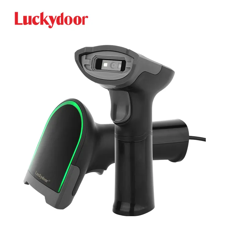 Uckydoor-escáner de código de barras con cable, pistola de escáner de fábrica con cable USB 500 de 1D 2D, compatible con Android y sistemas POS